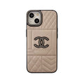Luxury Leather CC iPhone Case with Diamond