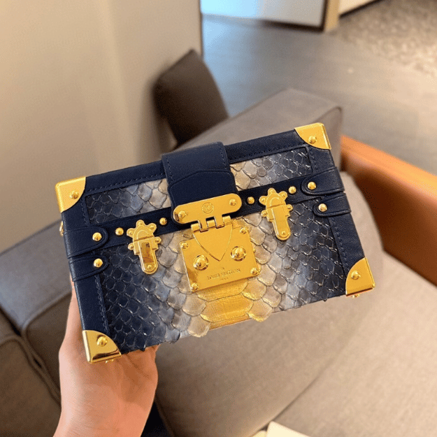 Louis Vuitton Side Trunk Mini Python Navy 7.5 Inches