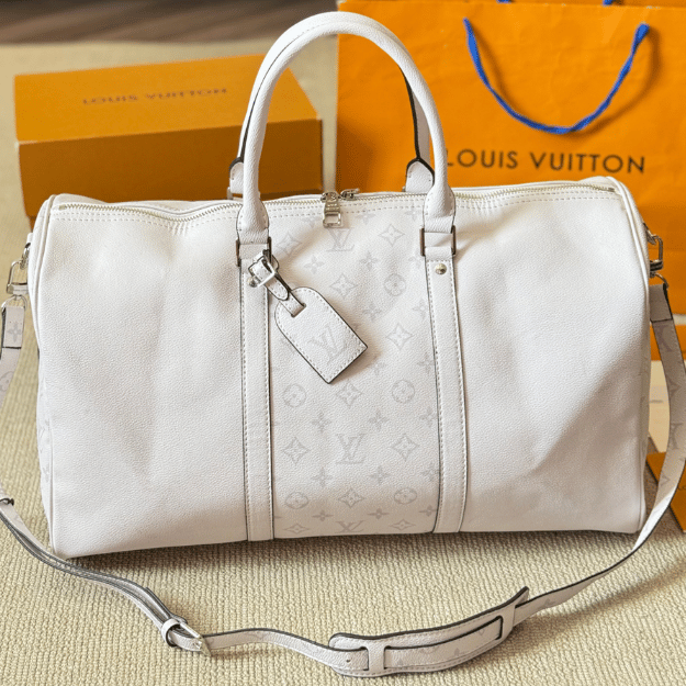 Louis Vuitton Keepall 40 Monogram Empreinte White 15.7 Inches M30885