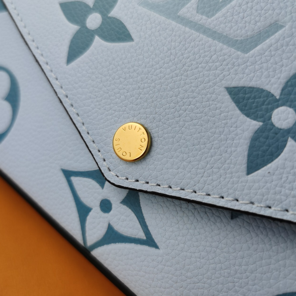 Louis Vuitton Felicie Pochette Monogram Empreinte Blue 8.3 Inches M80498
