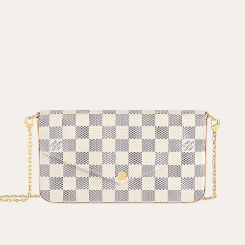 Louis Vuitton Pochette Félicie Damier Azur Pink 8.3 Inches N40491