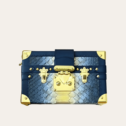 Louis Vuitton Side Trunk Mini Python Navy 7.5 Inches