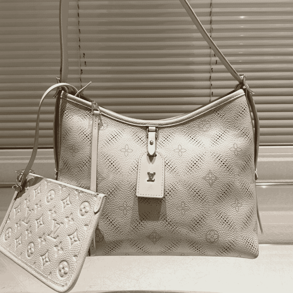 Louis Vuitton Carryall Monogram Empreinte Cream 11.8 Inches