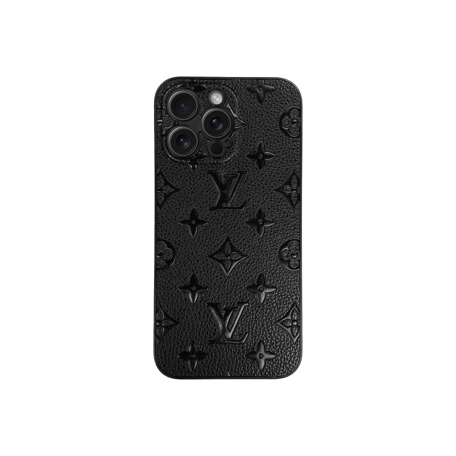 Louis Vuitton-Inspired Black iPhone Case | Custom Side LV Monogram Design