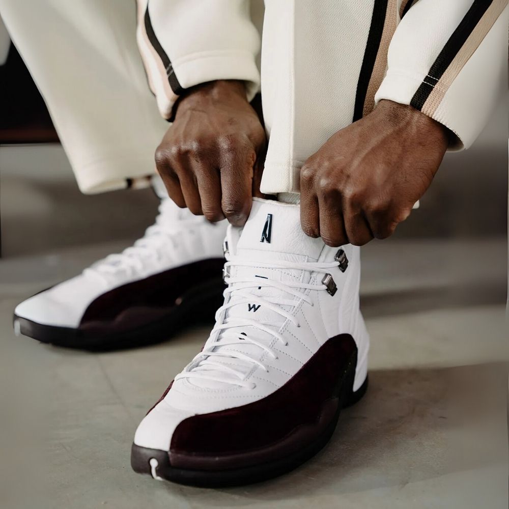 Air Jordan 12 Retro X A Ma Maniére White Burgundy Crush