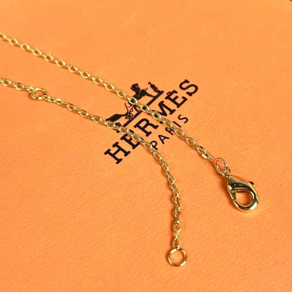 Hermes Mini Pop H Pendant Necklace Black And Gold
