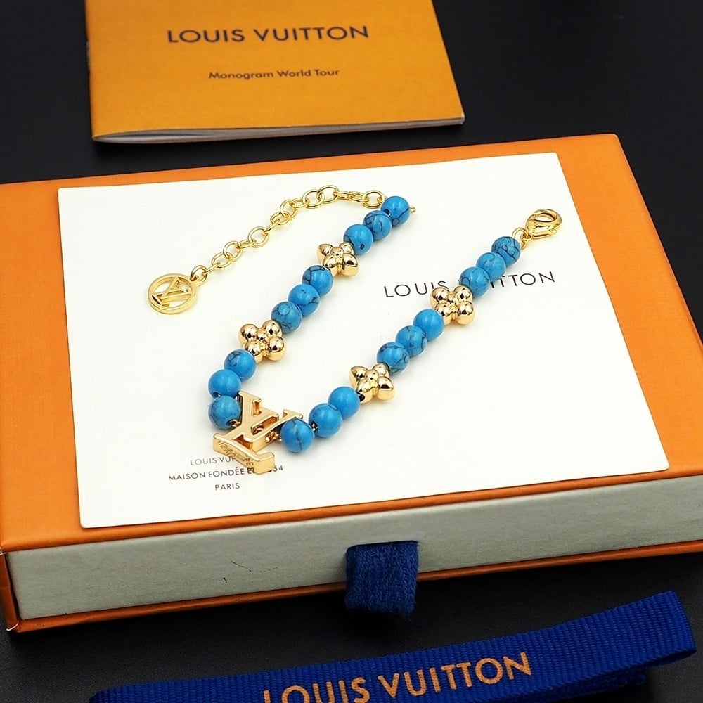 Louis Vuitton Turquoise Pearl Bracelet Blue
