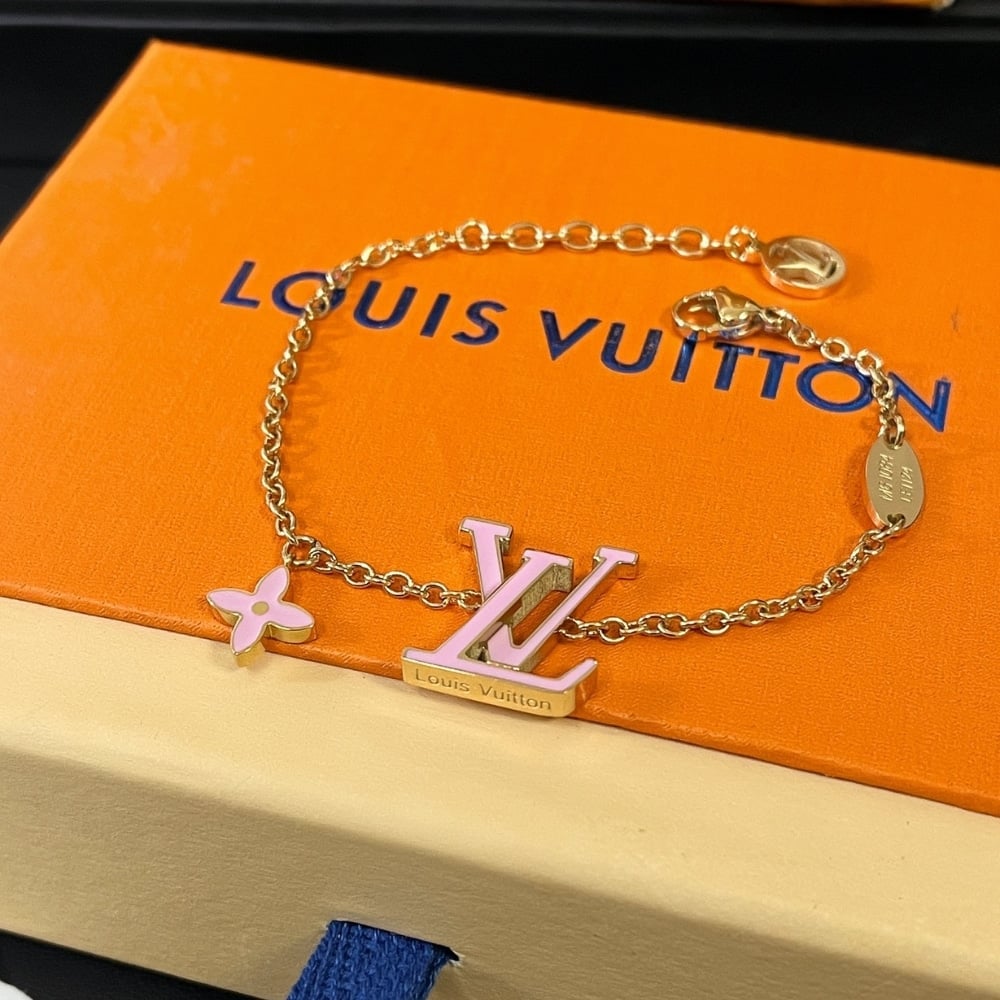 Louis Vuitton Lv Iconic Enamel Bracelet Pink M1008A
