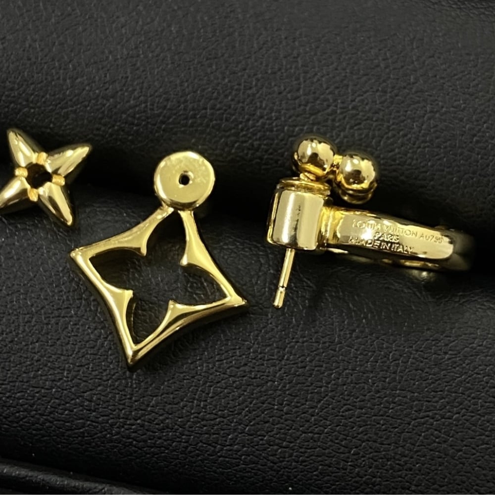 Louis Vuitton Lv Flowergram Earrings Gold M00770