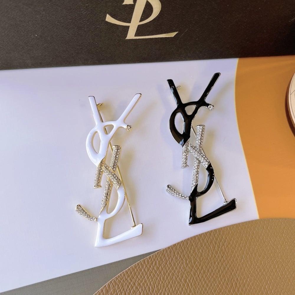 Saint Laurent YSL Brooch Black