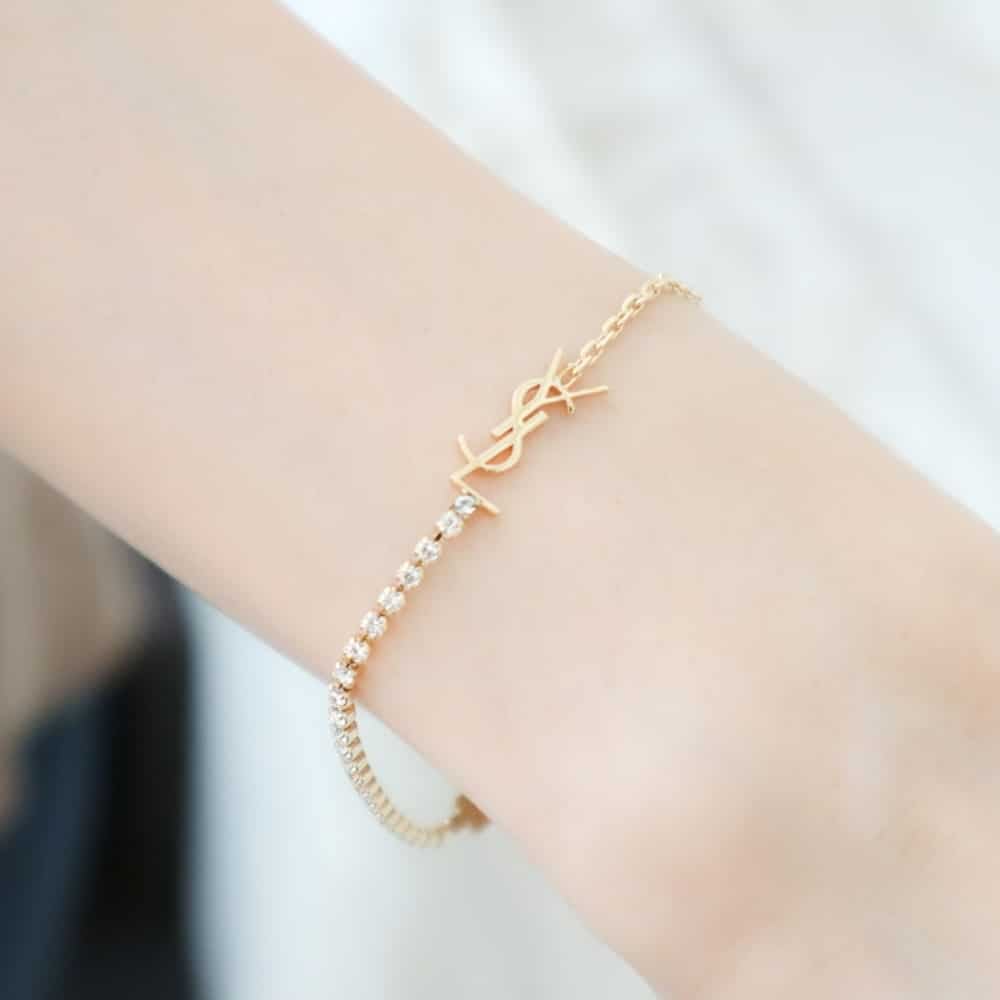 Saint Laurent Cassandre Charm Bracelet Gold