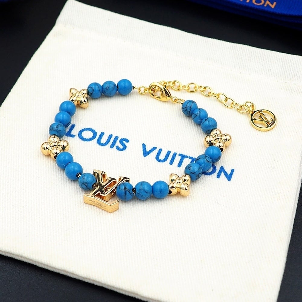 Louis Vuitton Turquoise Pearl Bracelet Blue