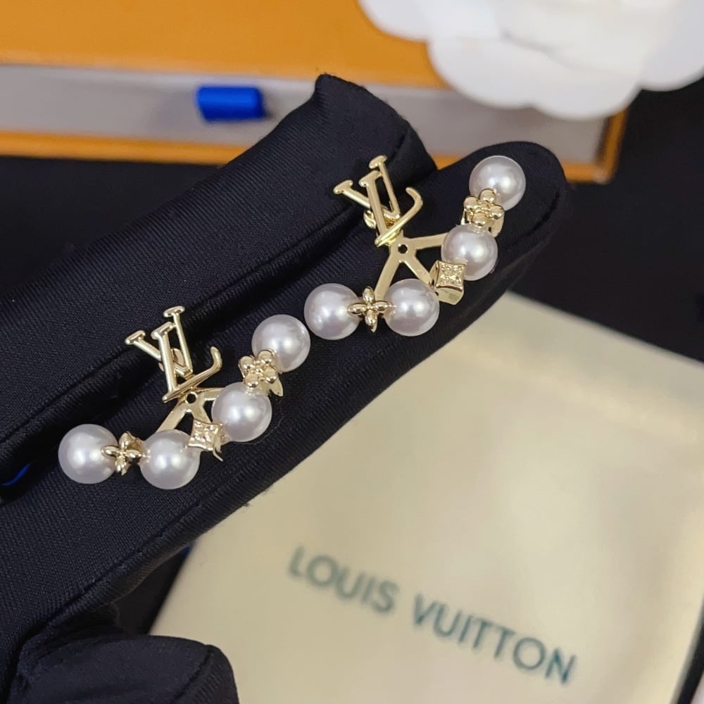 Louis Vuitton Lv Minigram Pearls Earrings