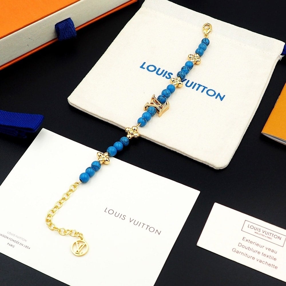Louis Vuitton Turquoise Pearl Bracelet Blue