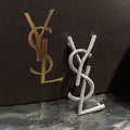 Saint Laurent YSL Brooch Silver