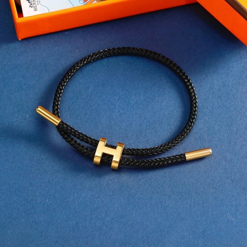 Hermes Rope Chain Bracelet Black