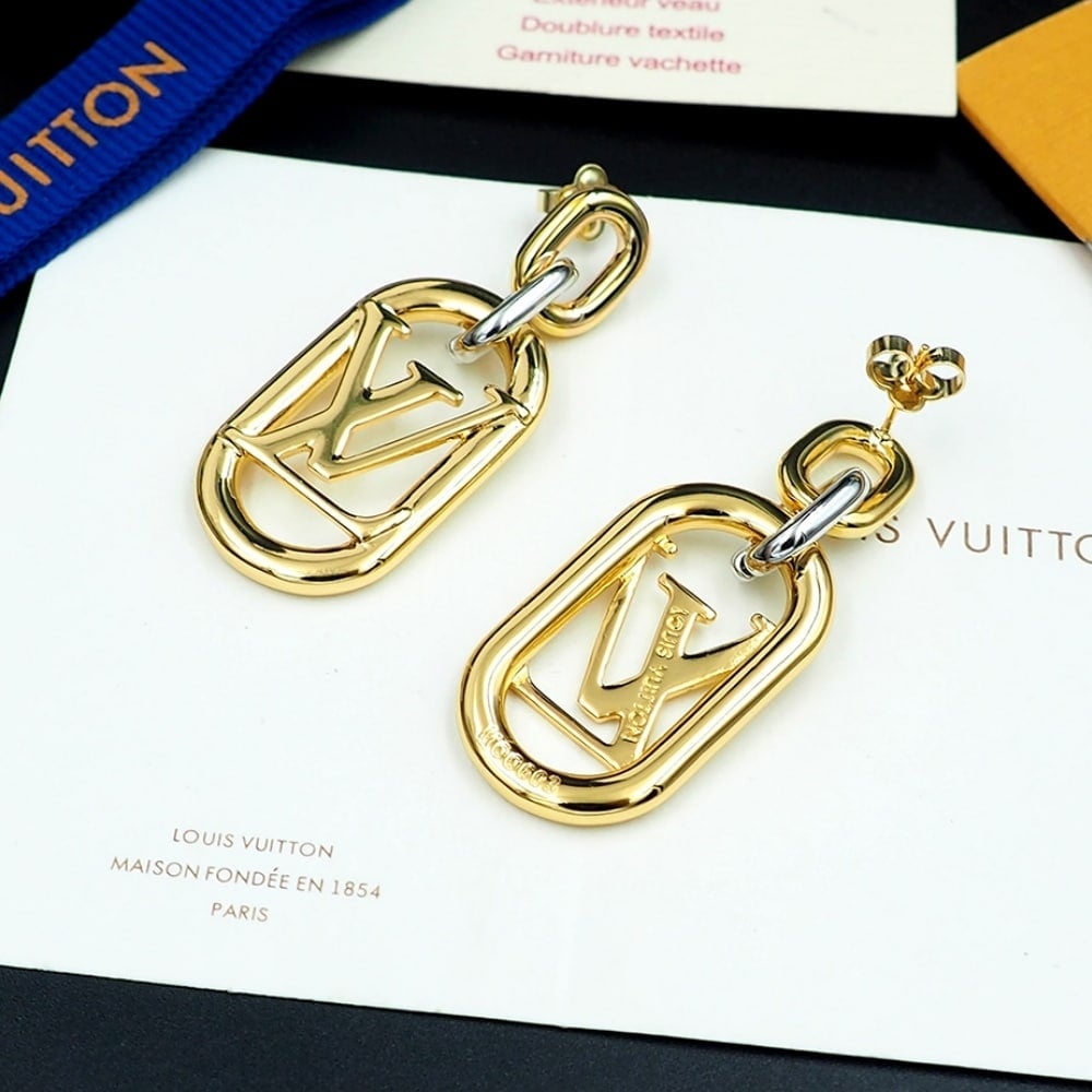 Louis Vuitton Everyday Chain Lv Earrings Gold And Silver