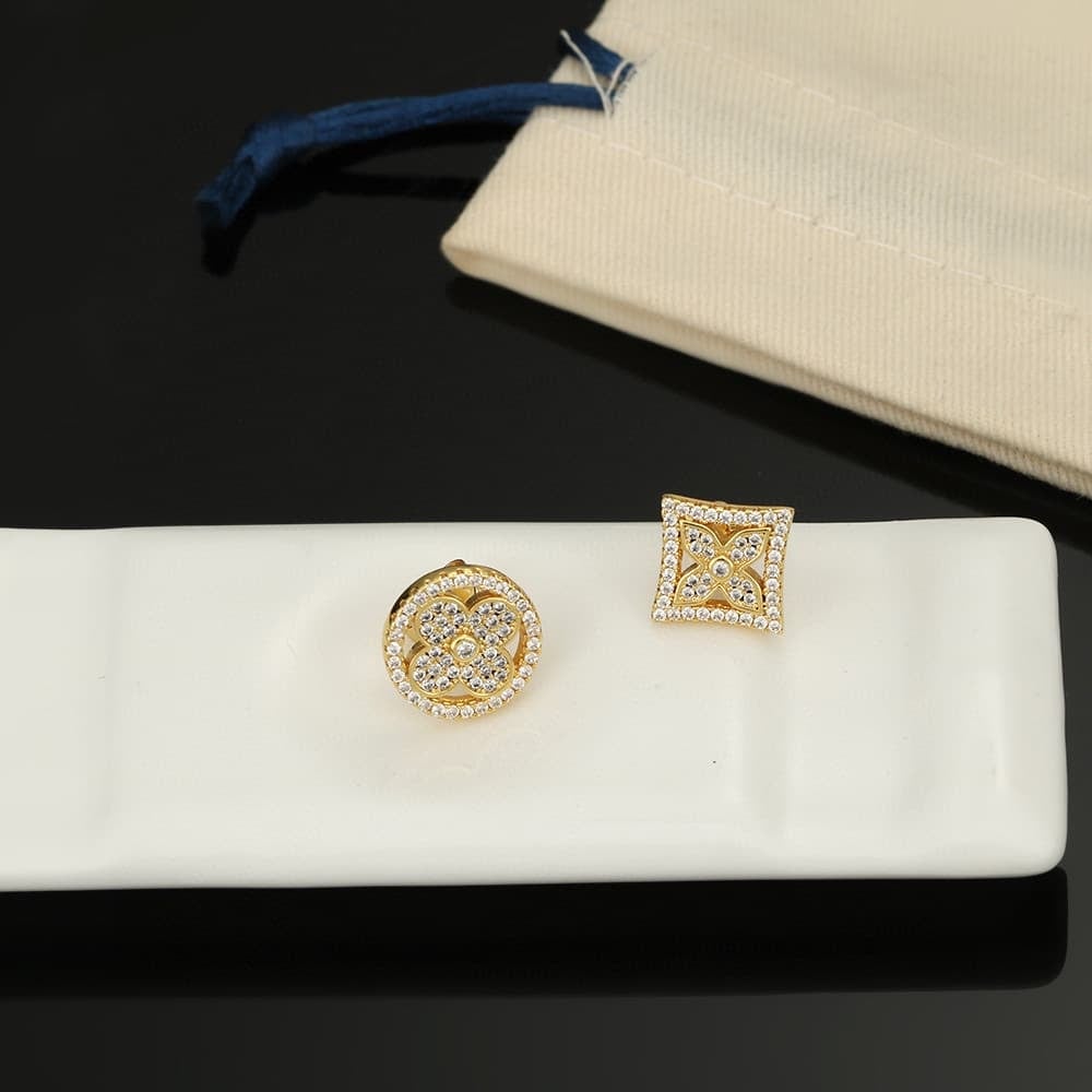 Louis Vuitton Idylle Blossom Stud Earrings Gold And Diamonds