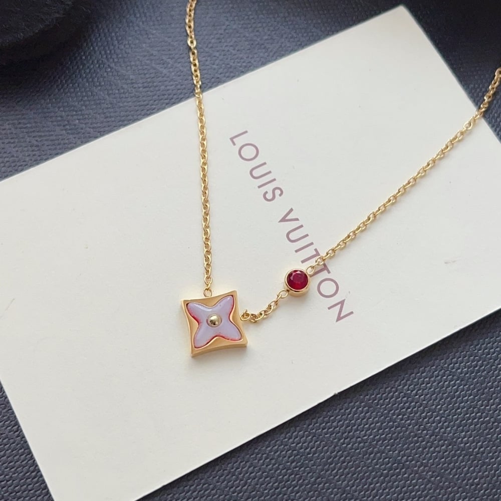 Louis Vuitton Color Blossom Bb Star Necklace Red Gold