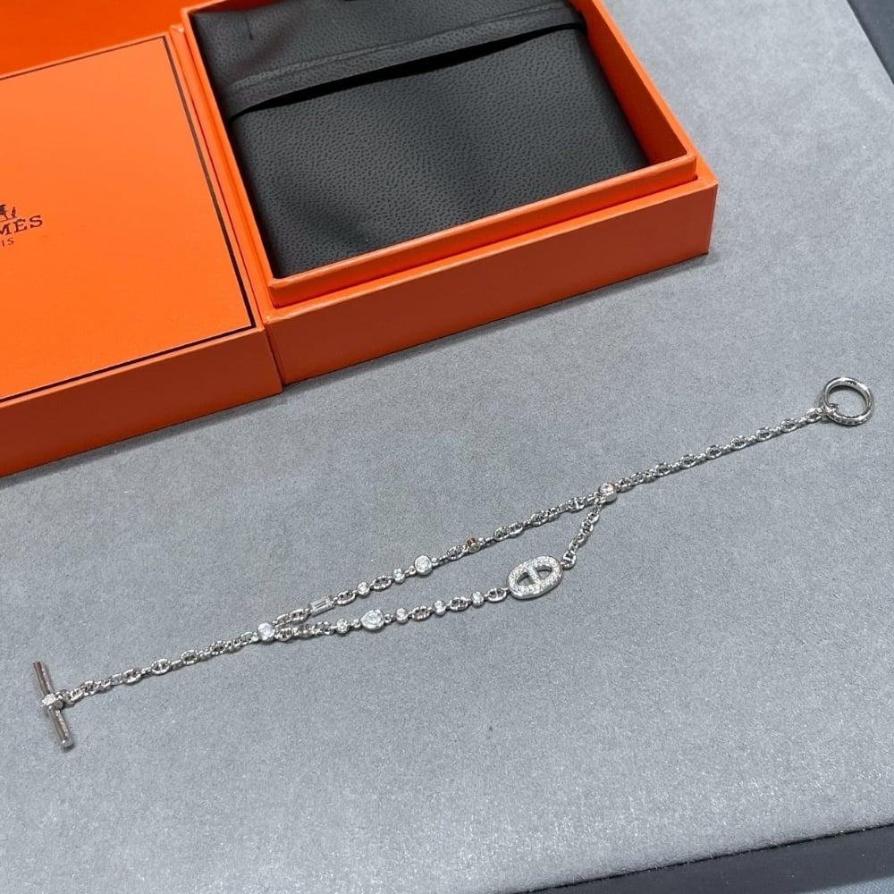 Hermes Crystals Bracelet Silver
