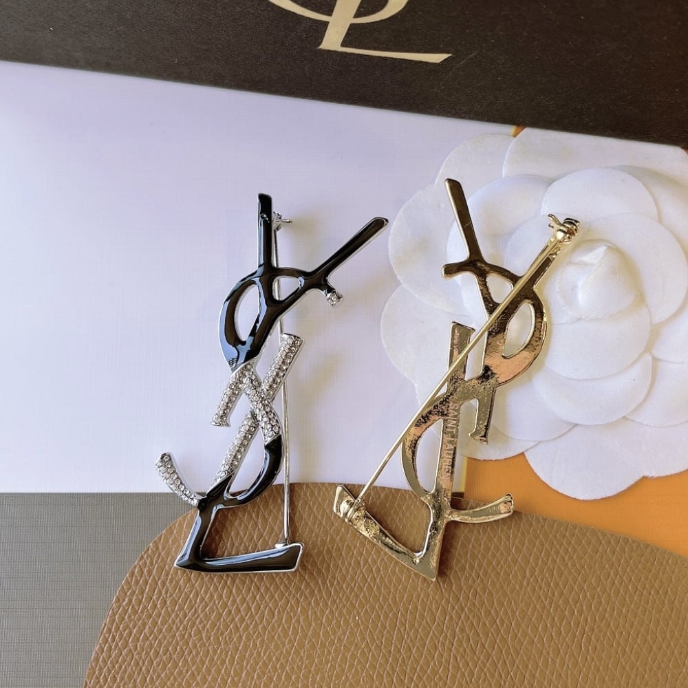 Saint Laurent YSL Brooch Black