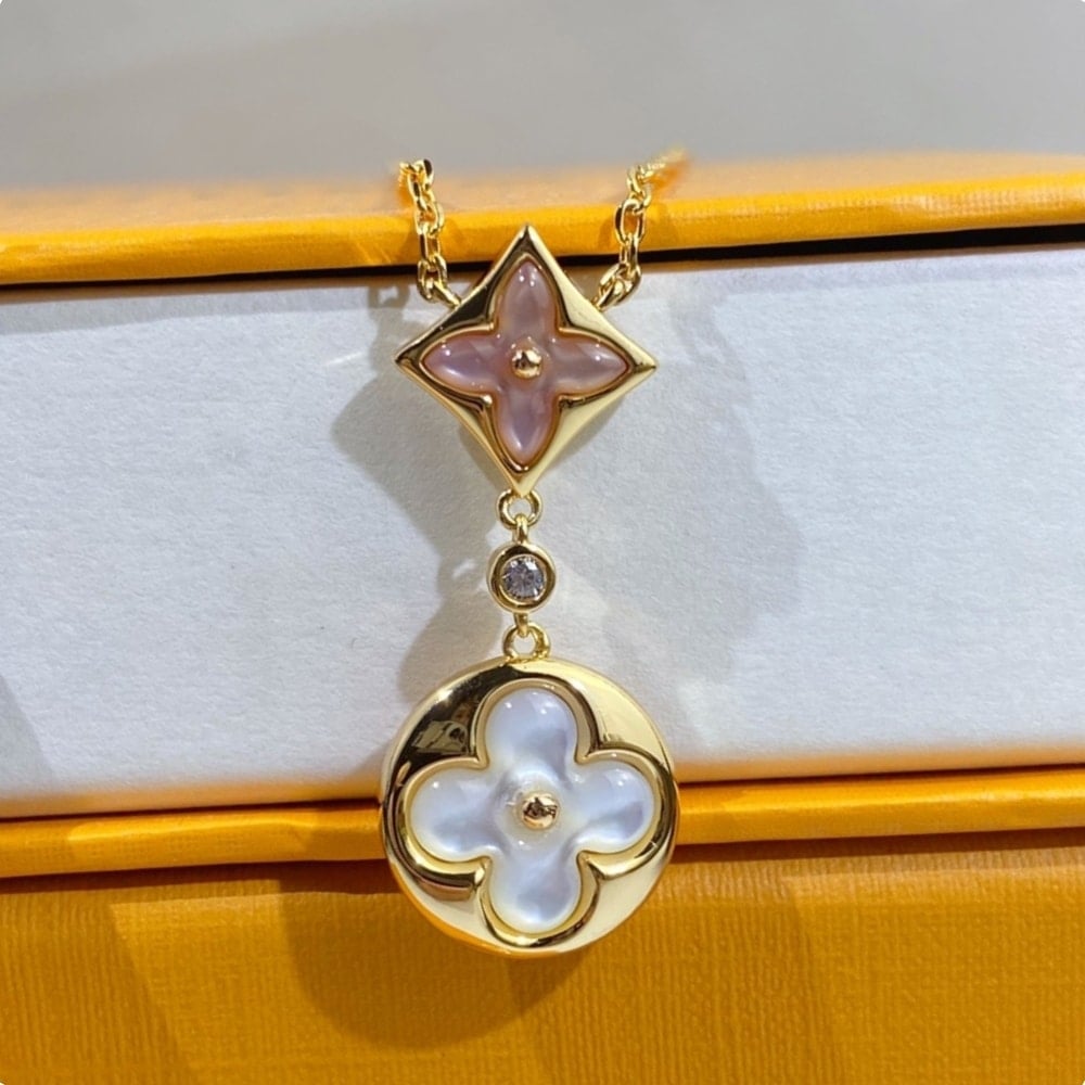 Louis Vuitton Colour Blossom Necklace Gold Q94355