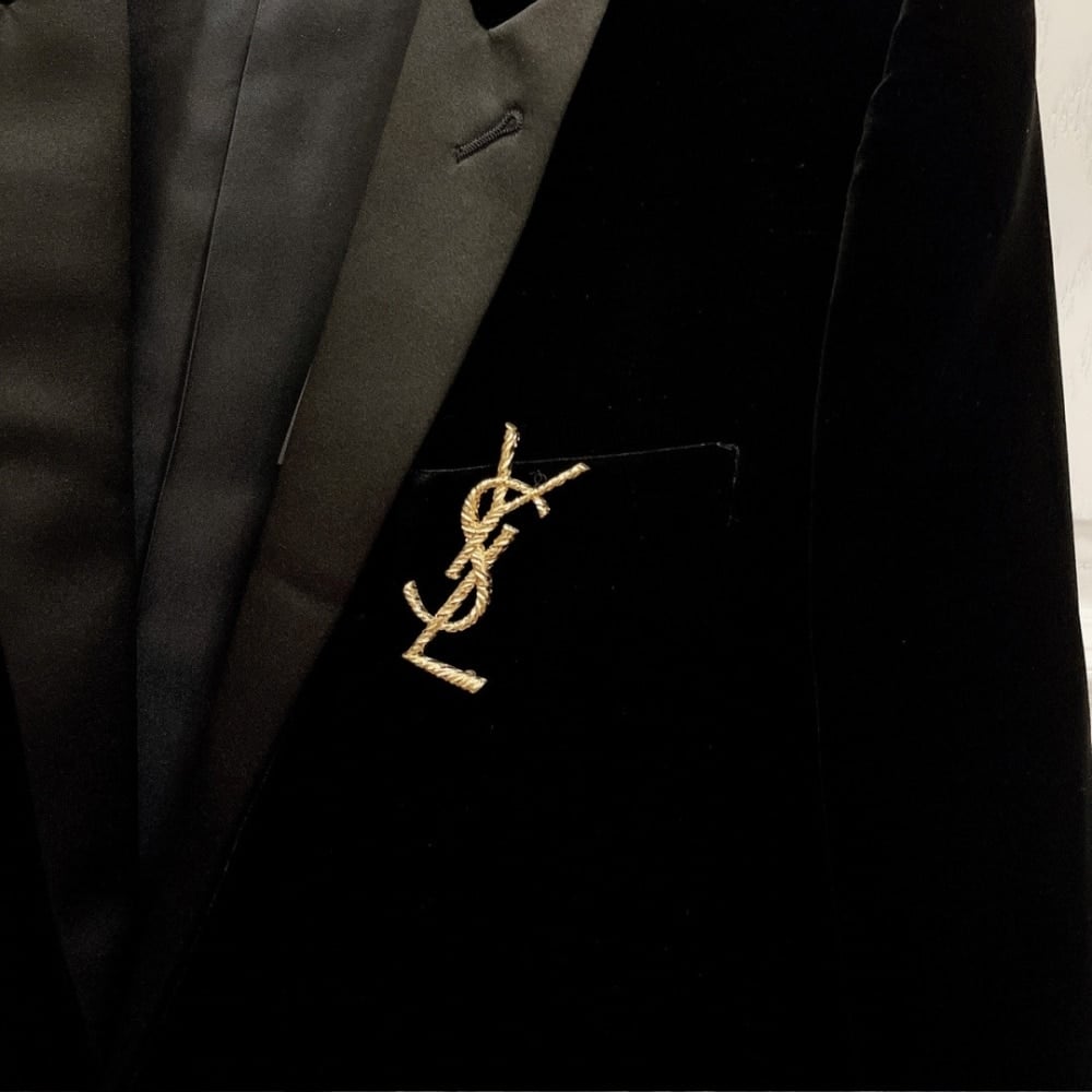 Saint Laurent YSL Brooch Gold