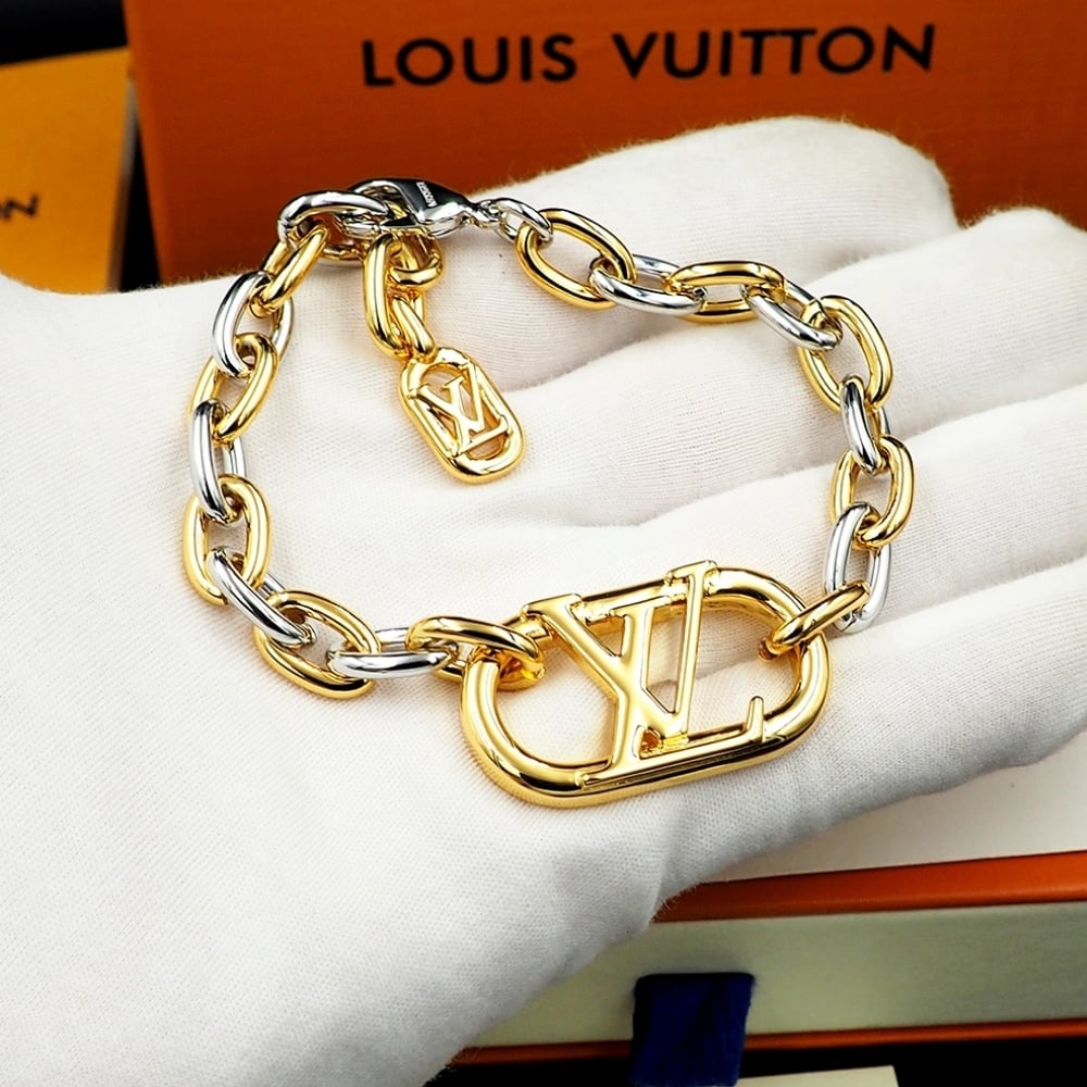 Louis Vuitton Everyday Chain Lv Bracelet Gold And Silver