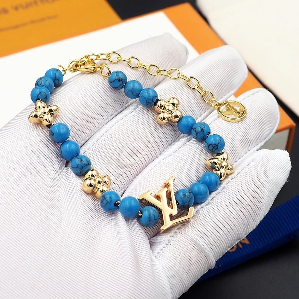 Louis Vuitton Turquoise Pearl Bracelet Blue