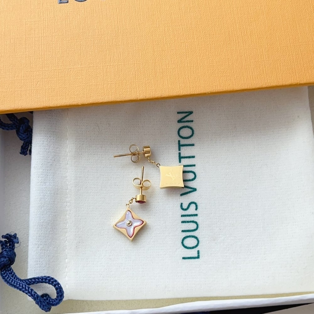 Louis Vuitton Color Blossom Bb Star Earrings Red Gold
