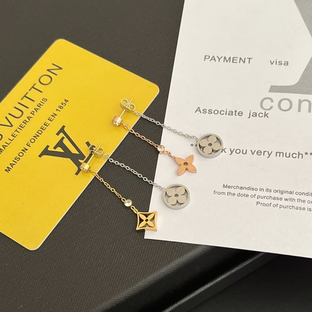 Louis Vuitton Idylle Blossom Long Earrings 3 Golds And Diamonds