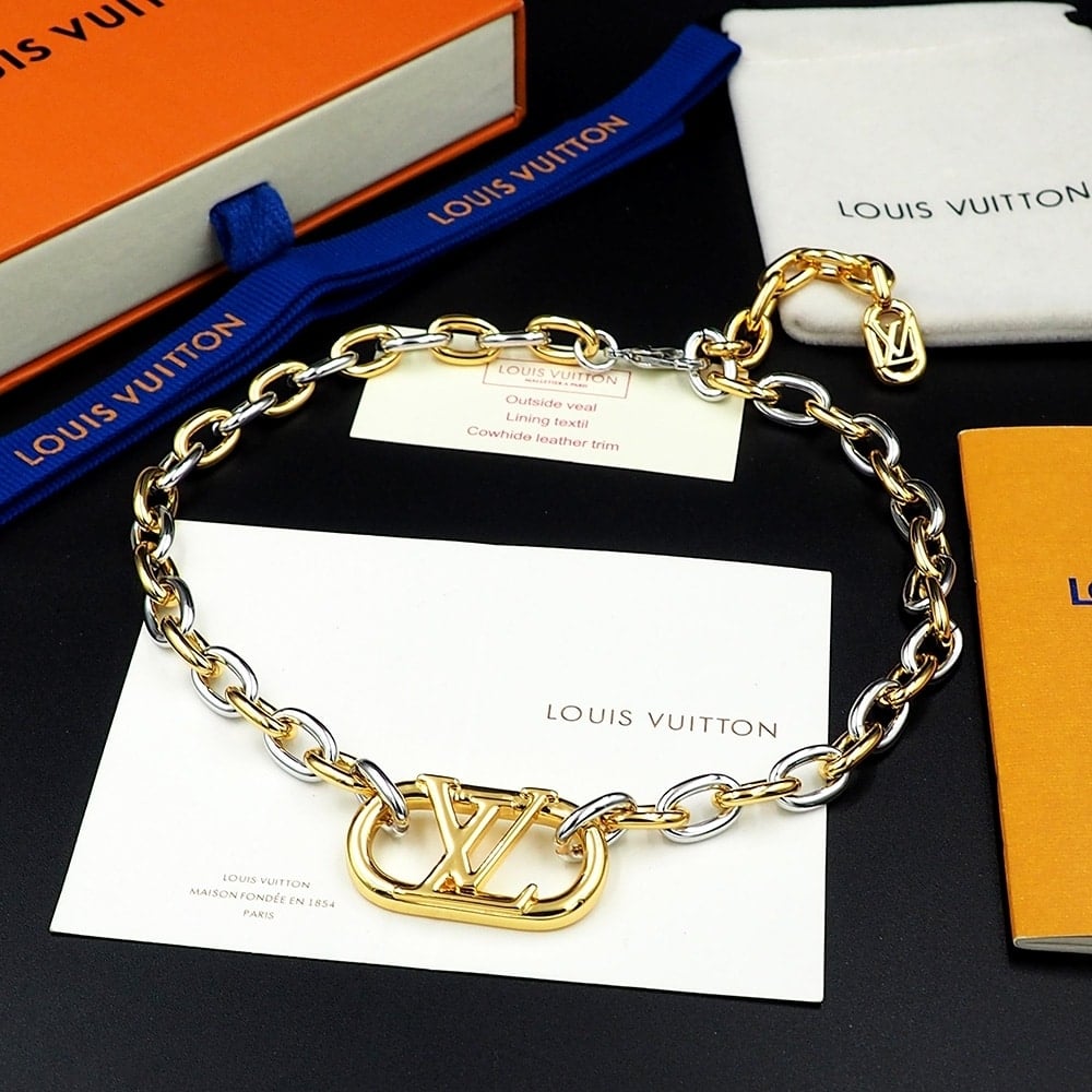 Louis Vuitton Everyday Chain Lv Necklace Gold And Silver