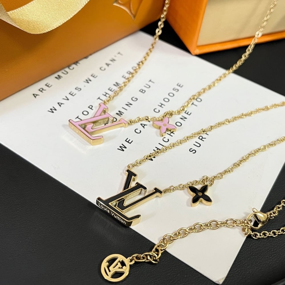 Louis Vuitton Lv Iconic Enamel Necklace Pink M01215