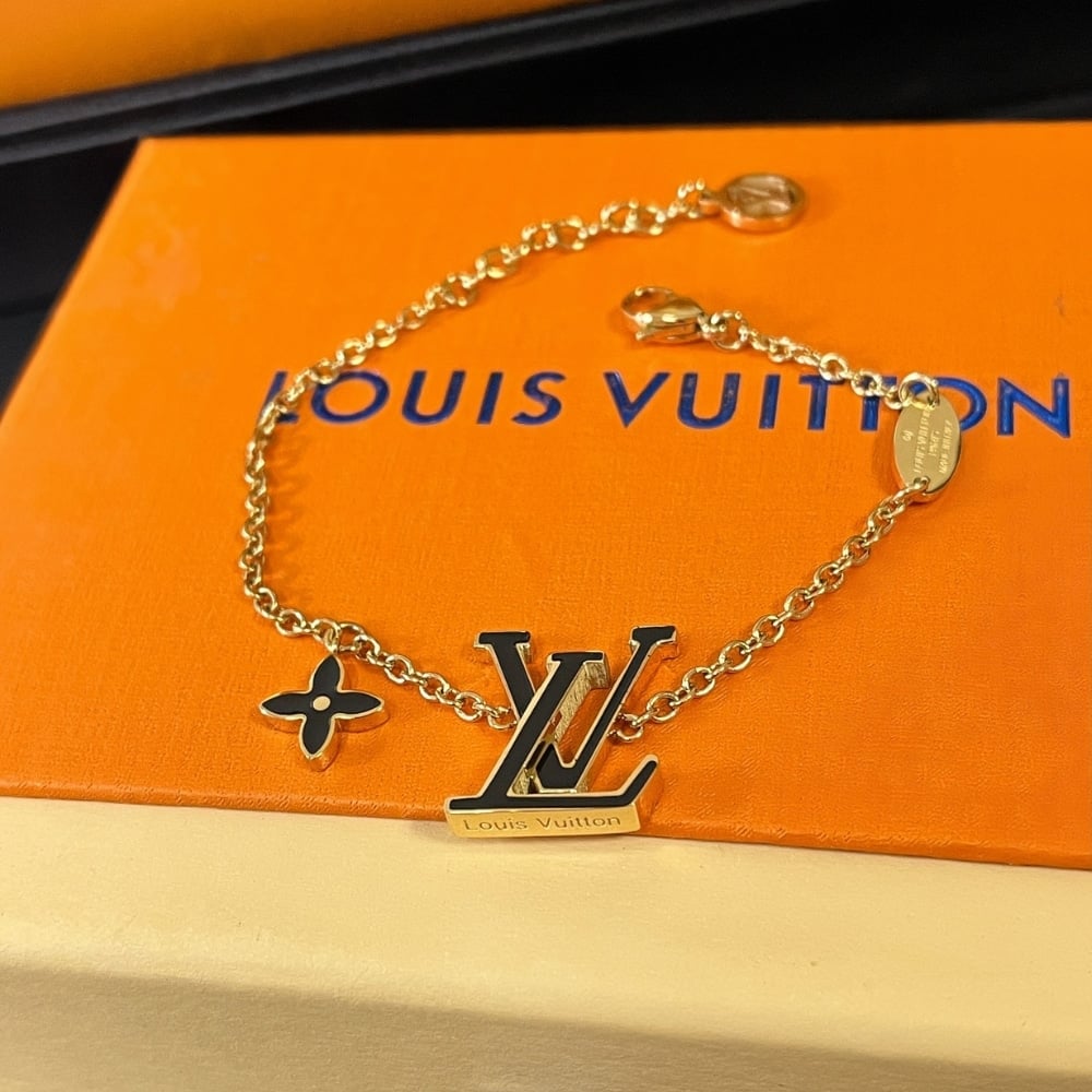 Louis Vuitton Lv Iconic Enamel Bracelet Black M1191A