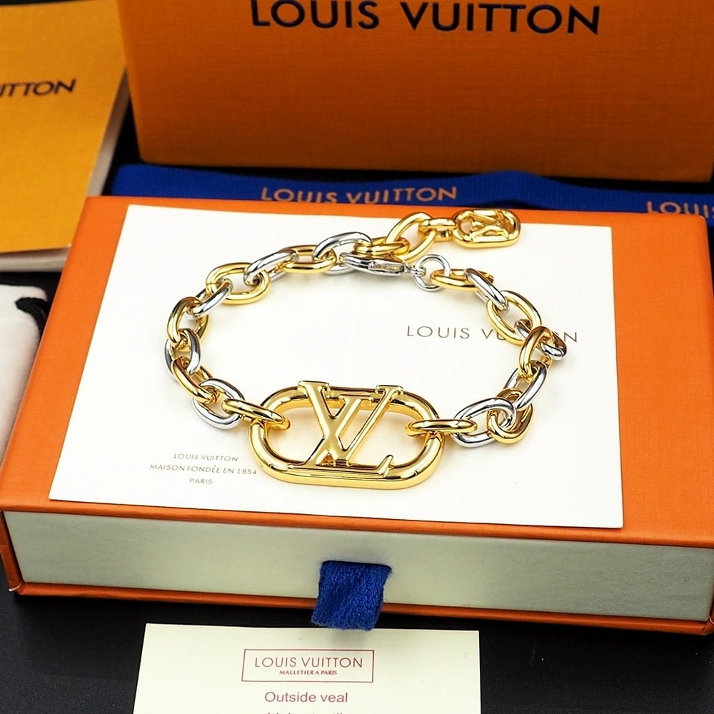 Louis Vuitton Everyday Chain Lv Bracelet Gold And Silver