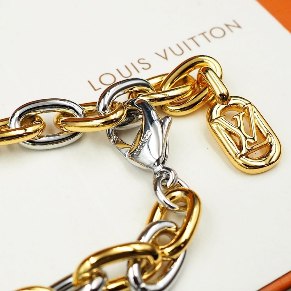 Louis Vuitton Everyday Chain Lv Bracelet Gold And Silver