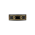 Gucci Icon Ring With Yellow Gold Interlocking G Black