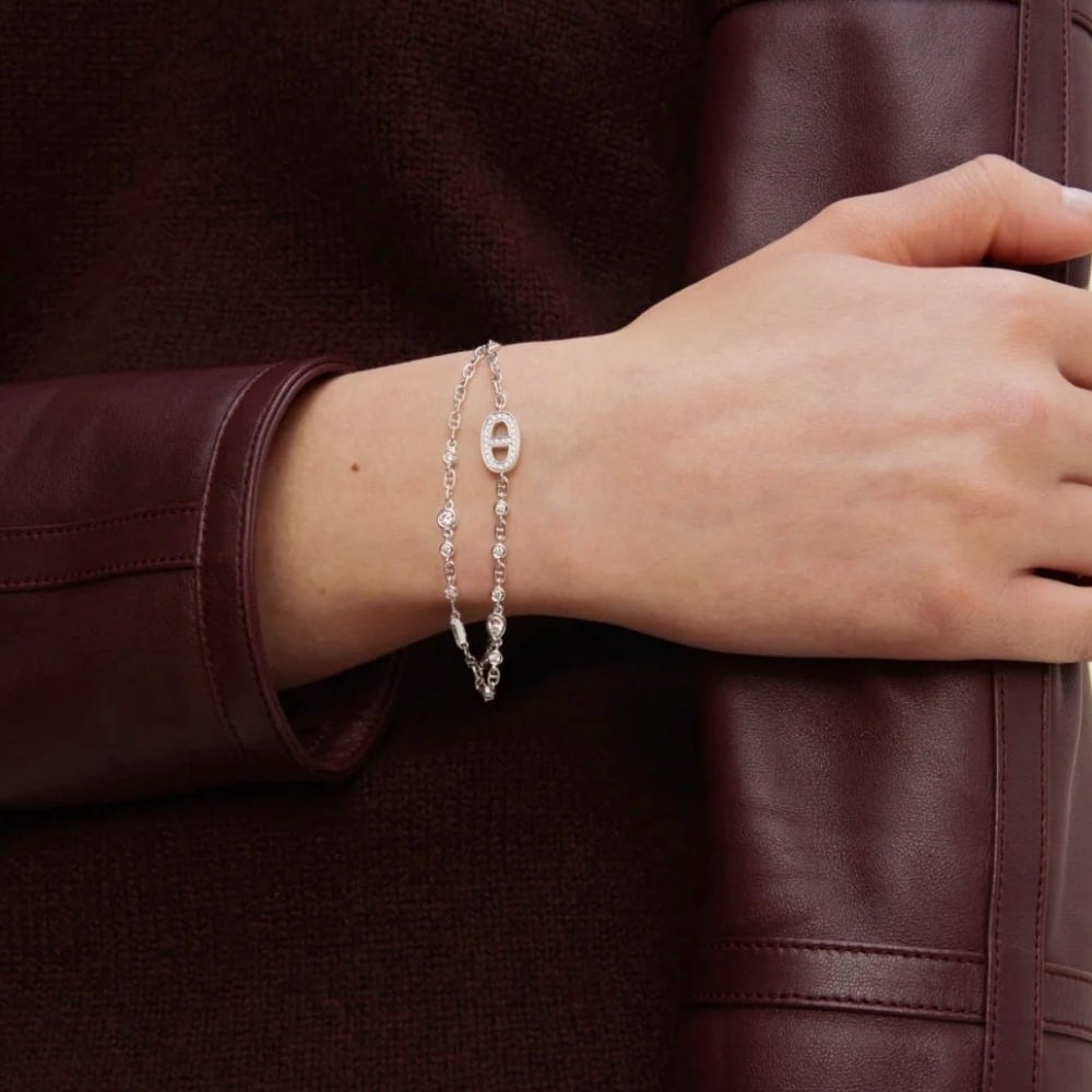 Hermes Crystals Bracelet Silver
