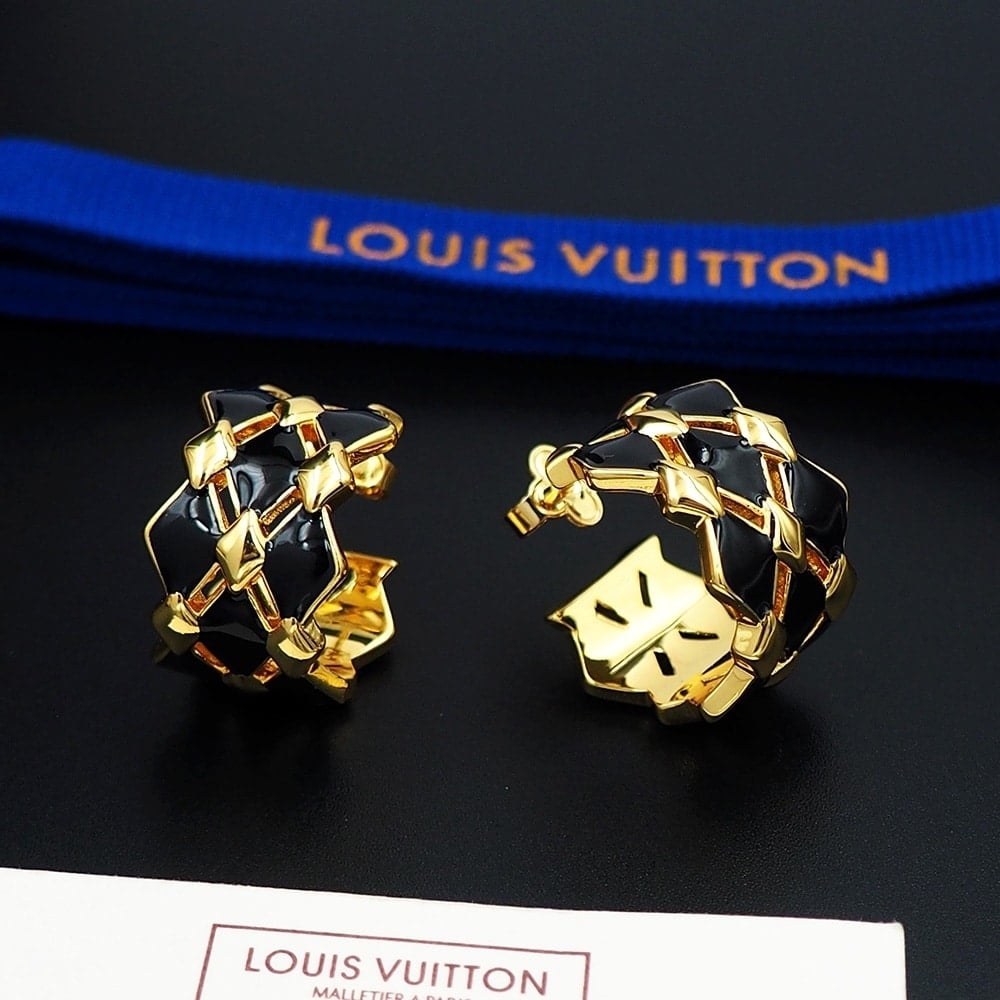 Louis Vuitton Lv Malletage Earrings Gold M01685