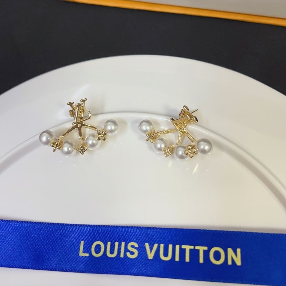 Louis Vuitton Lv Minigram Pearls Earrings