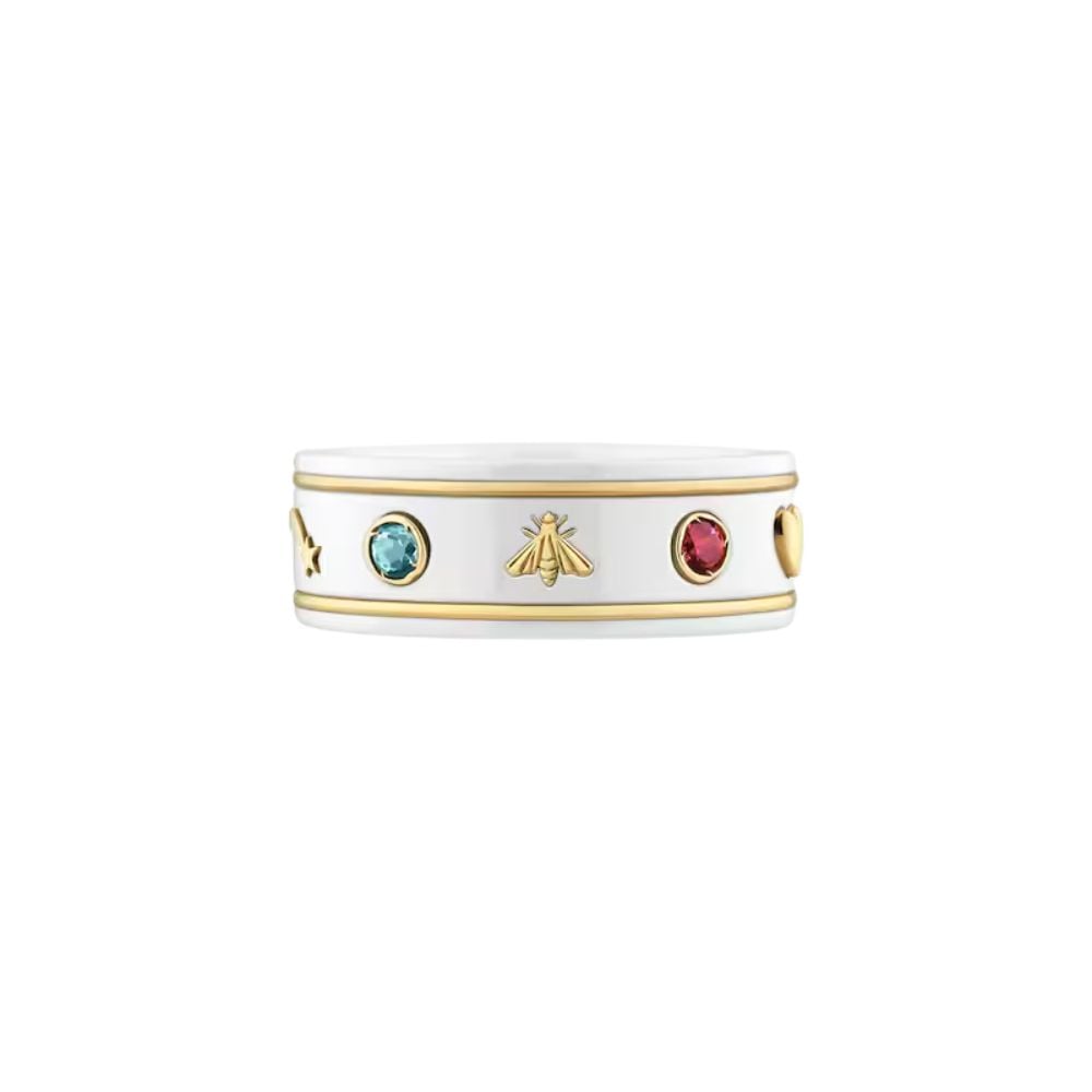 Gucci Icon Ring With Gemstones White