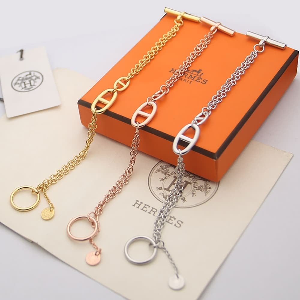 Hermes Double Bracelet Silver