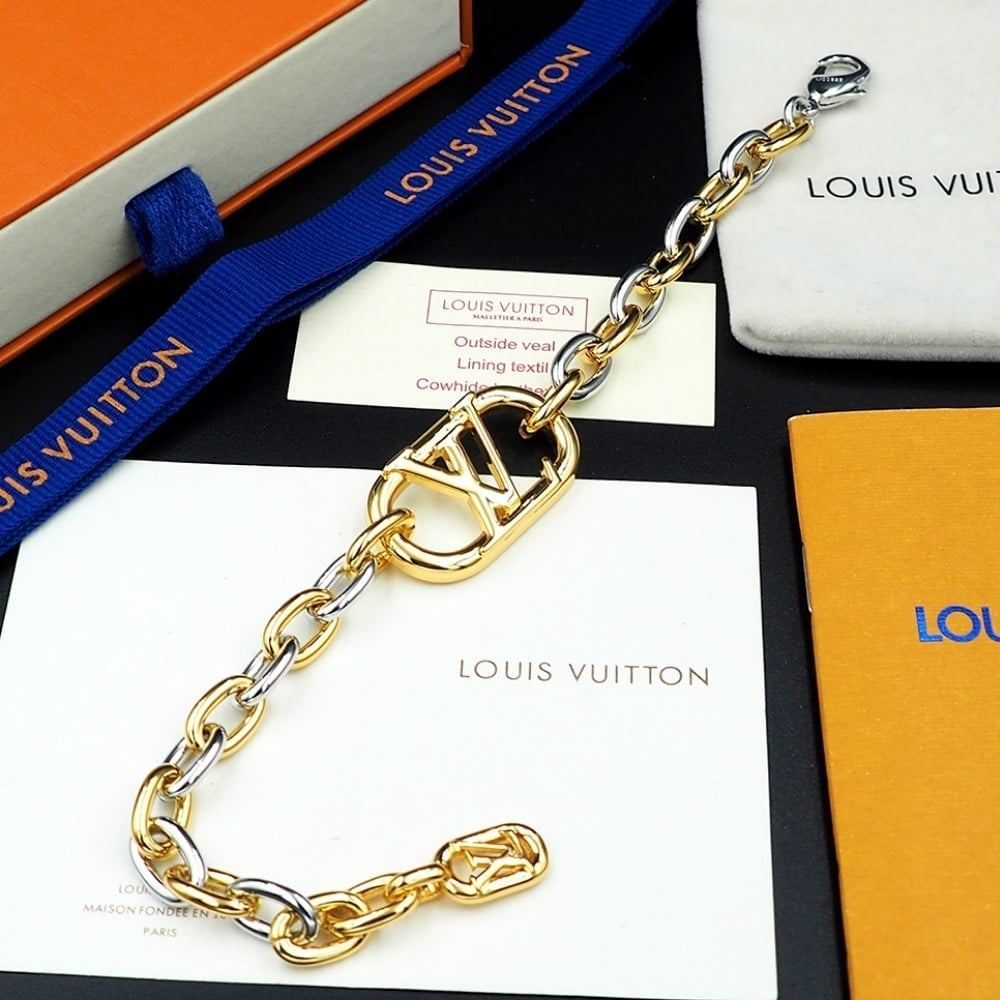 Louis Vuitton Everyday Chain Lv Bracelet Gold And Silver