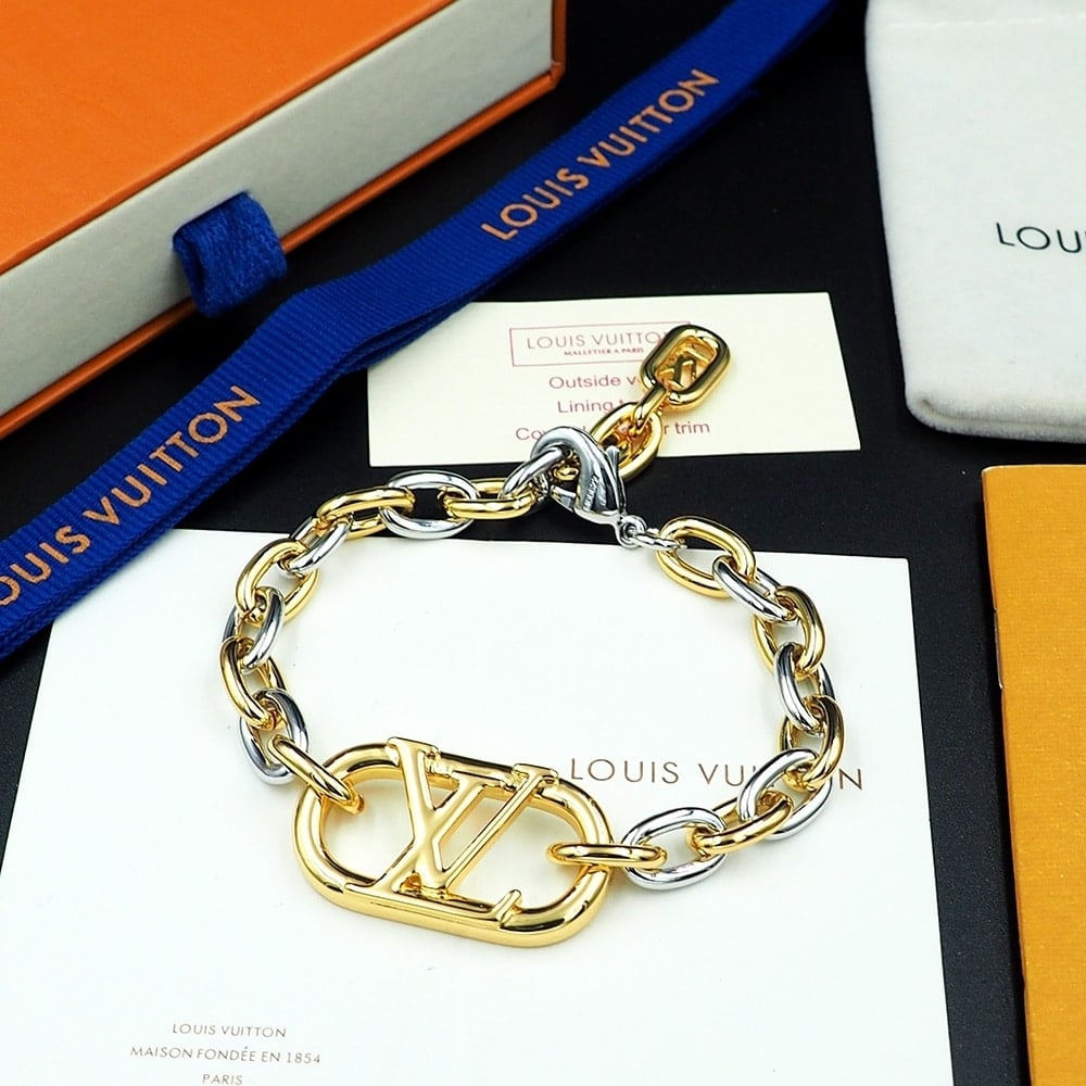Louis Vuitton Everyday Chain Lv Bracelet Gold And Silver