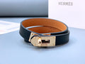 Hermes Kelly Double Tour Bracelet Leather Black H068438Cd89T1