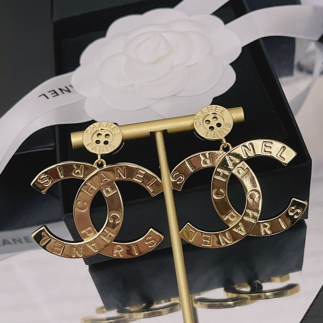 Chanel Paris Button Earrings