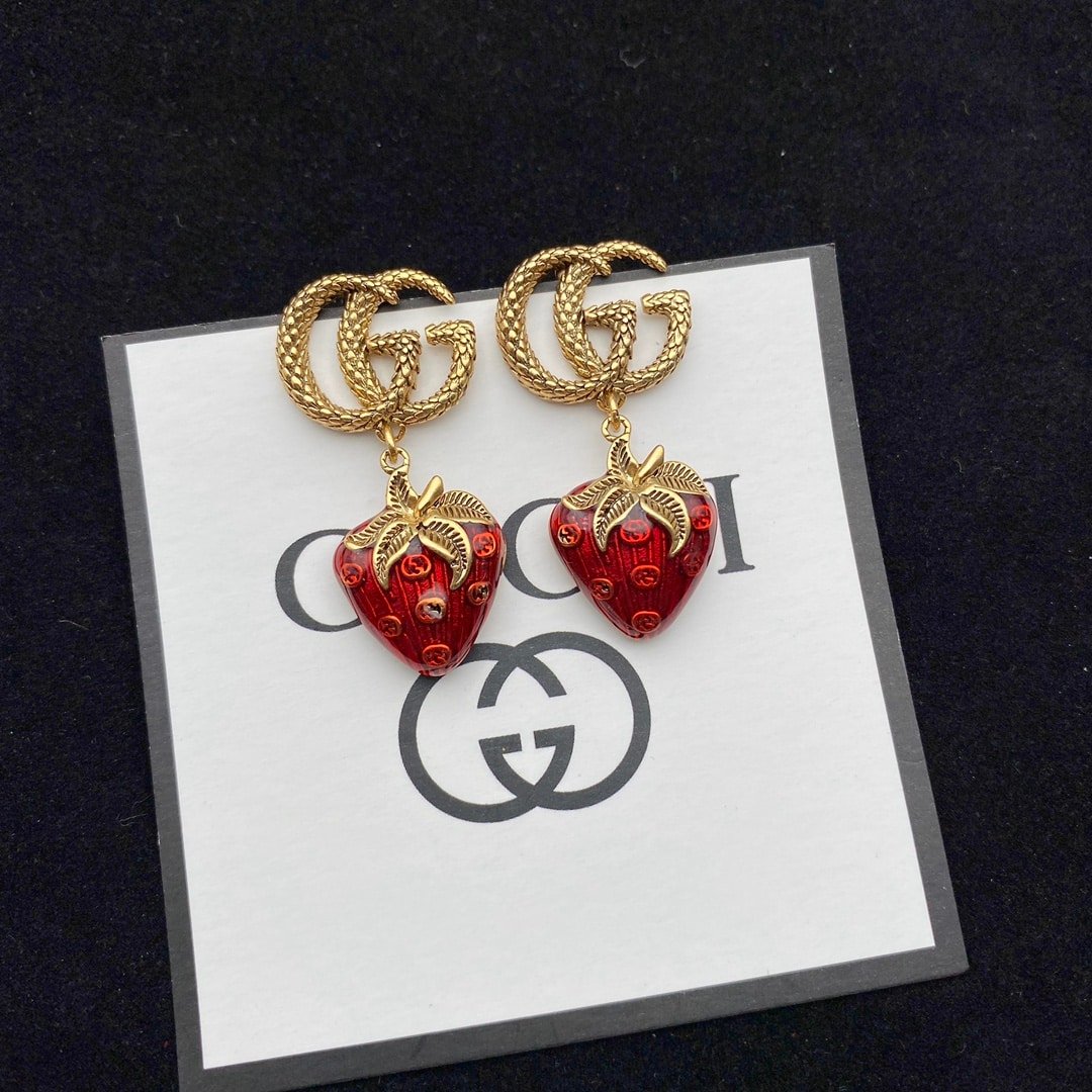 Gucci Gg Strawberry Earrings