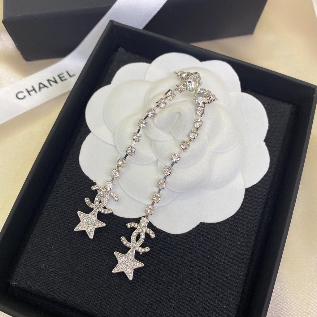 Chanel Cc Drop Earrings
