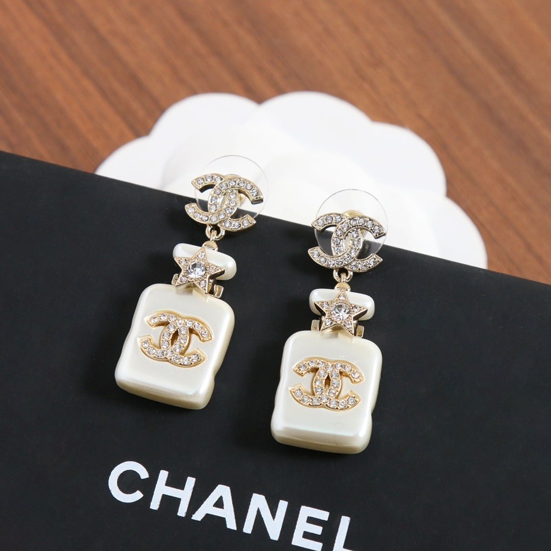 Chanel Cc Crystal Earrings