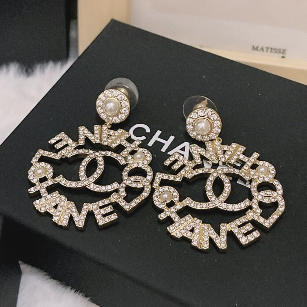 Chanel Pearl Caged Cc Drop Earrings Gold